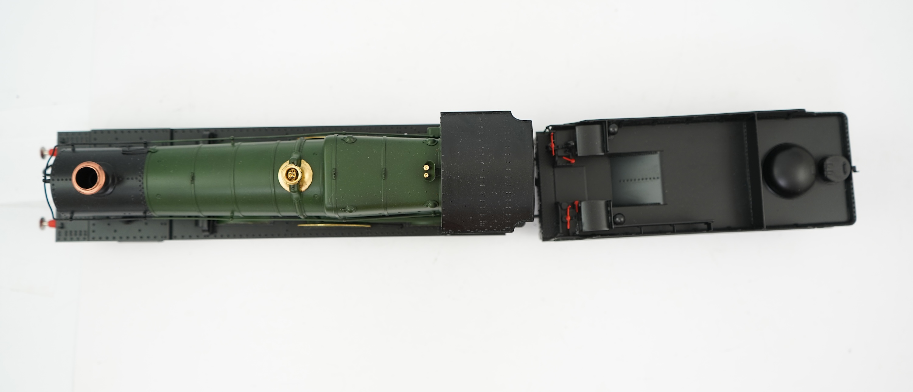 An 0 Gauge model of GWR Manor Class, Garsington Manor 7817, 4-6-0 tender locomotive, powered for two rail operation.